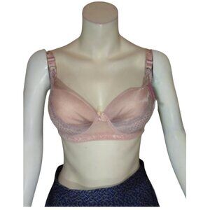 Women Purple Padded Bra with Lace